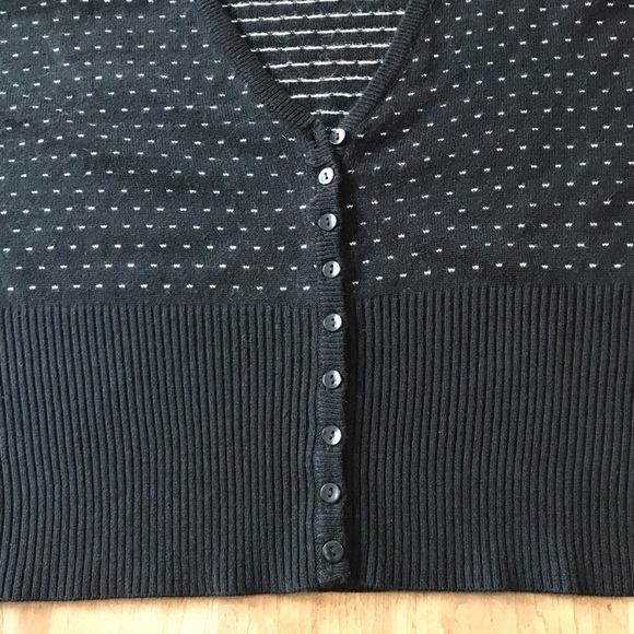 Lane Bryant polka dot black & white cardigan with buttons size 18 / 20 = 2X - Picture 9 of 11